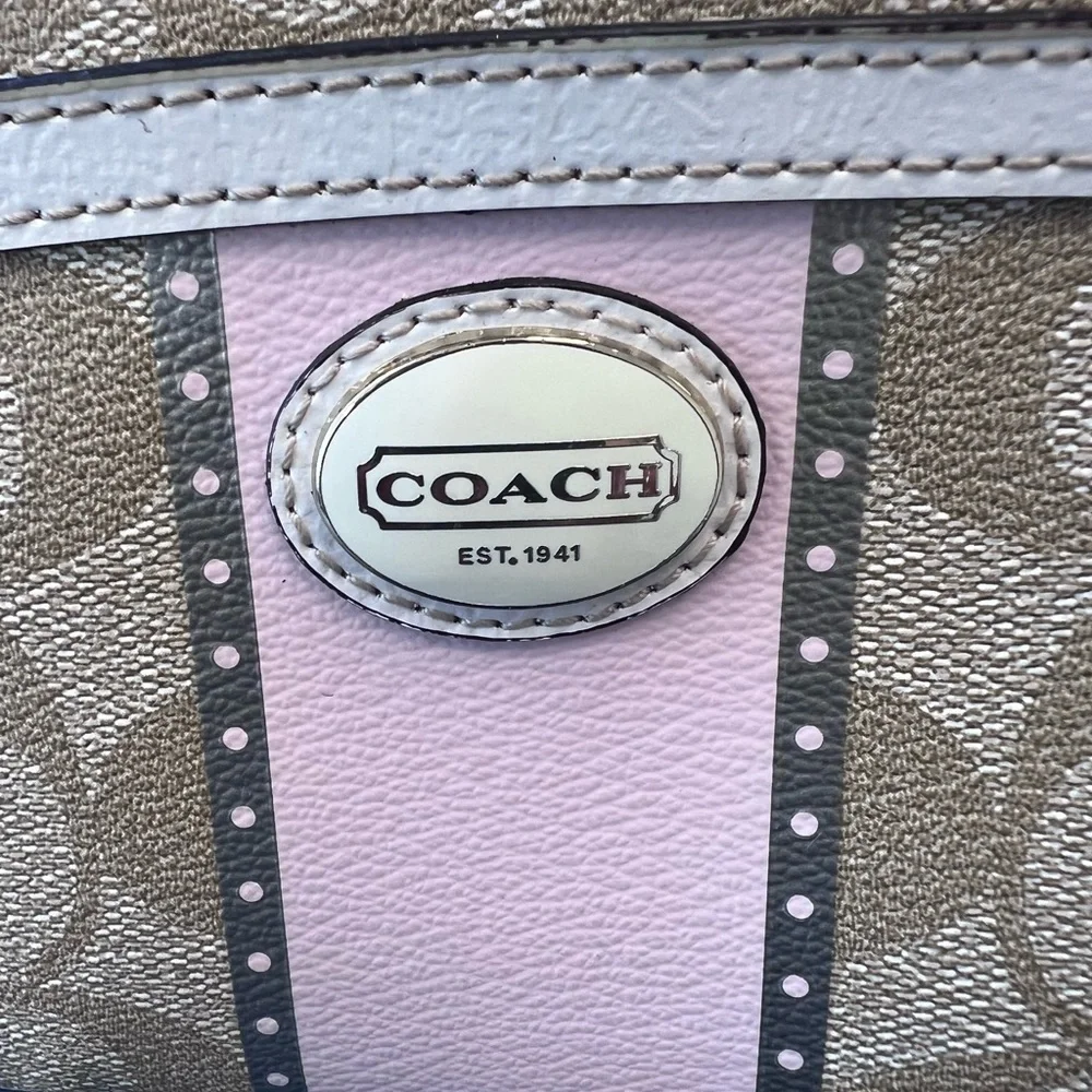 COACH CHELSEA HERITAGE STRIPE WRISTLET - Picture 5 of 11